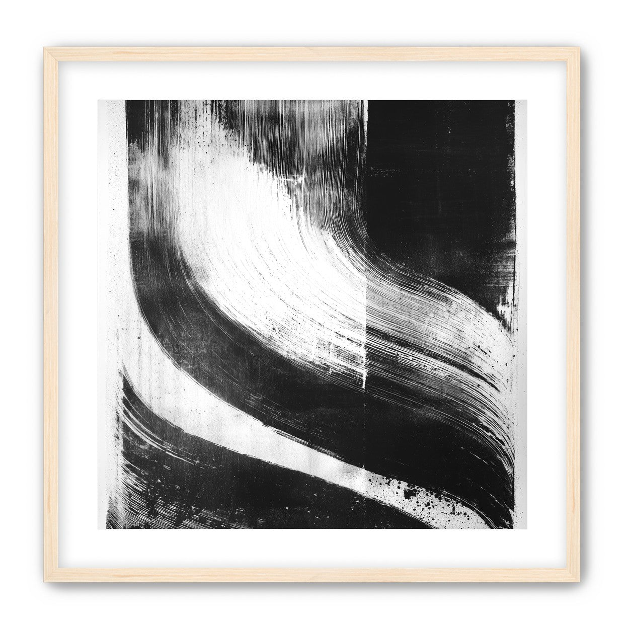 Scraped arcs in black ink