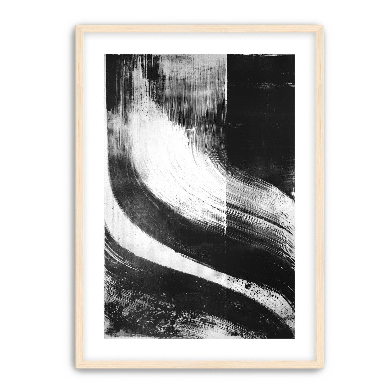 Scraped arcs in black ink