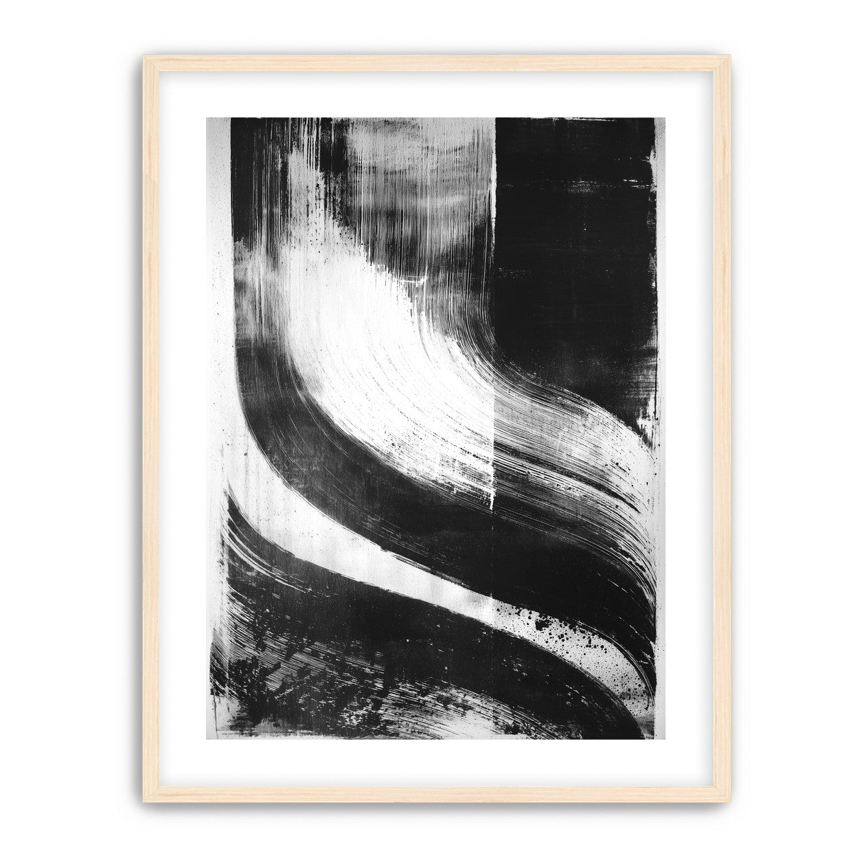 Scraped arcs in black ink