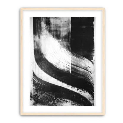 Scraped arcs in black ink