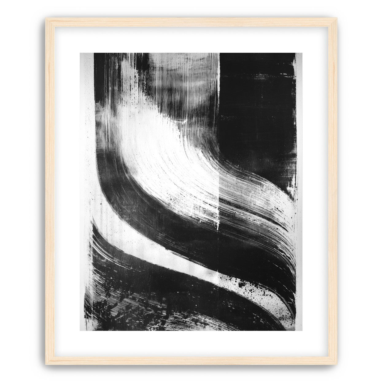 Scraped arcs in black ink