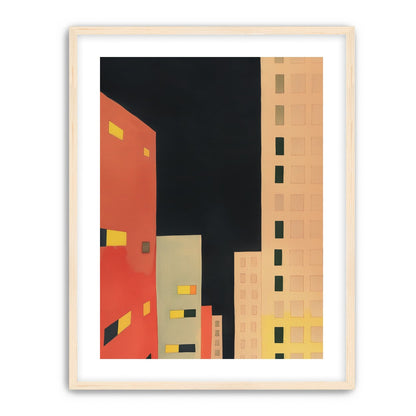 Lit windows in black sky