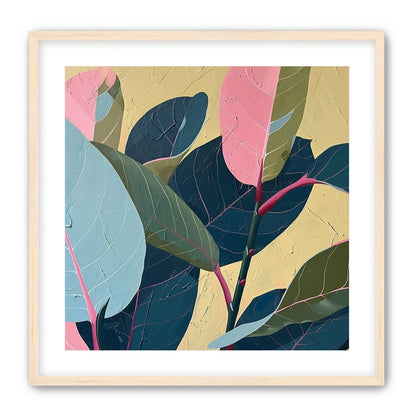 Leaves on cracked plaster
