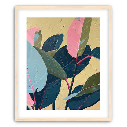 Leaves on cracked plaster