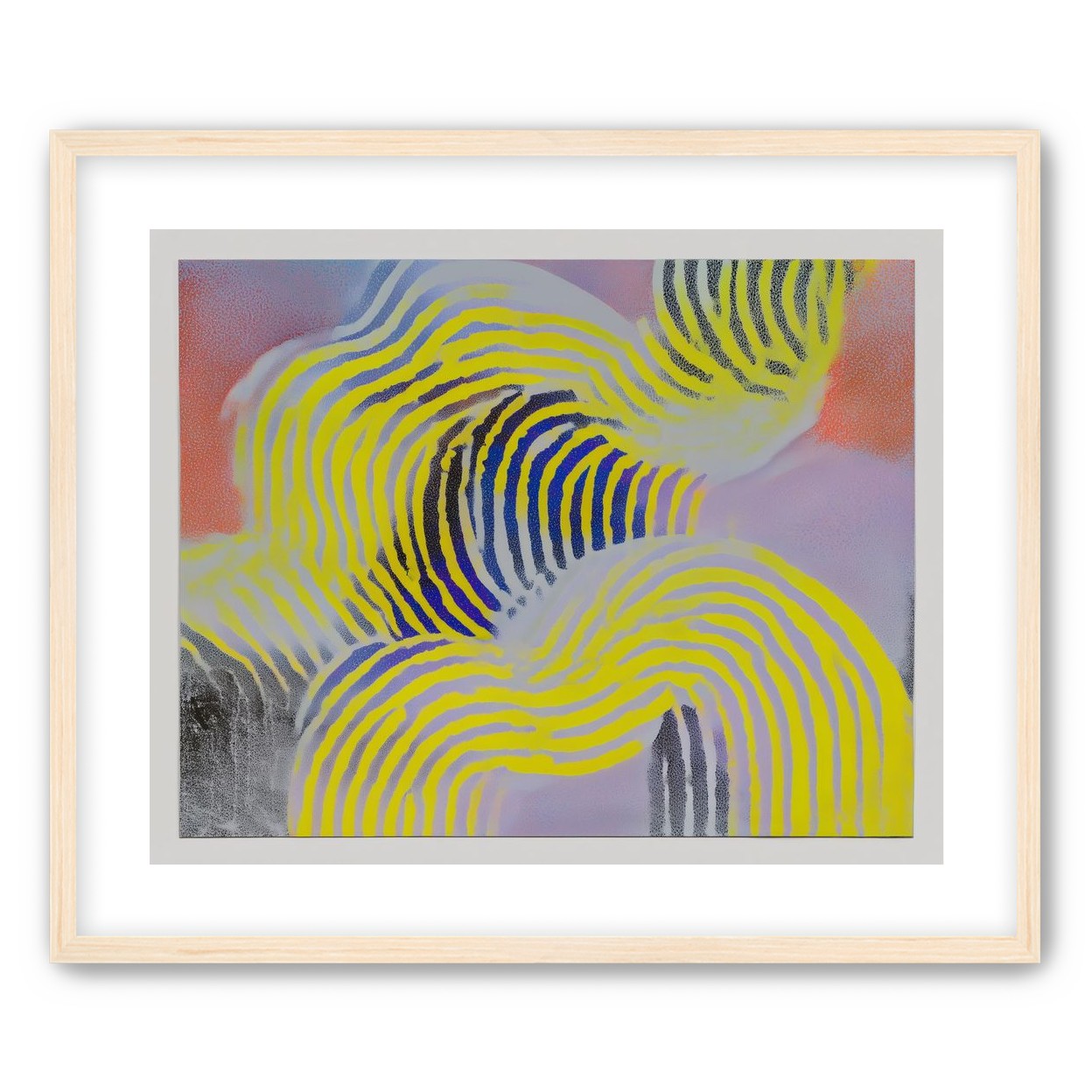 Yellow bends through violet
