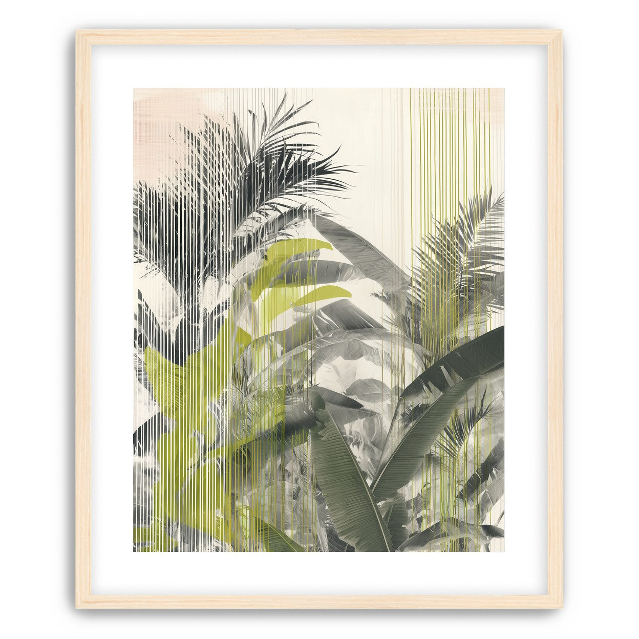 Chartreuse rain through palms