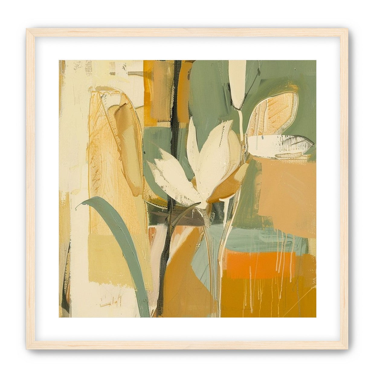 White flower in drifting ochre