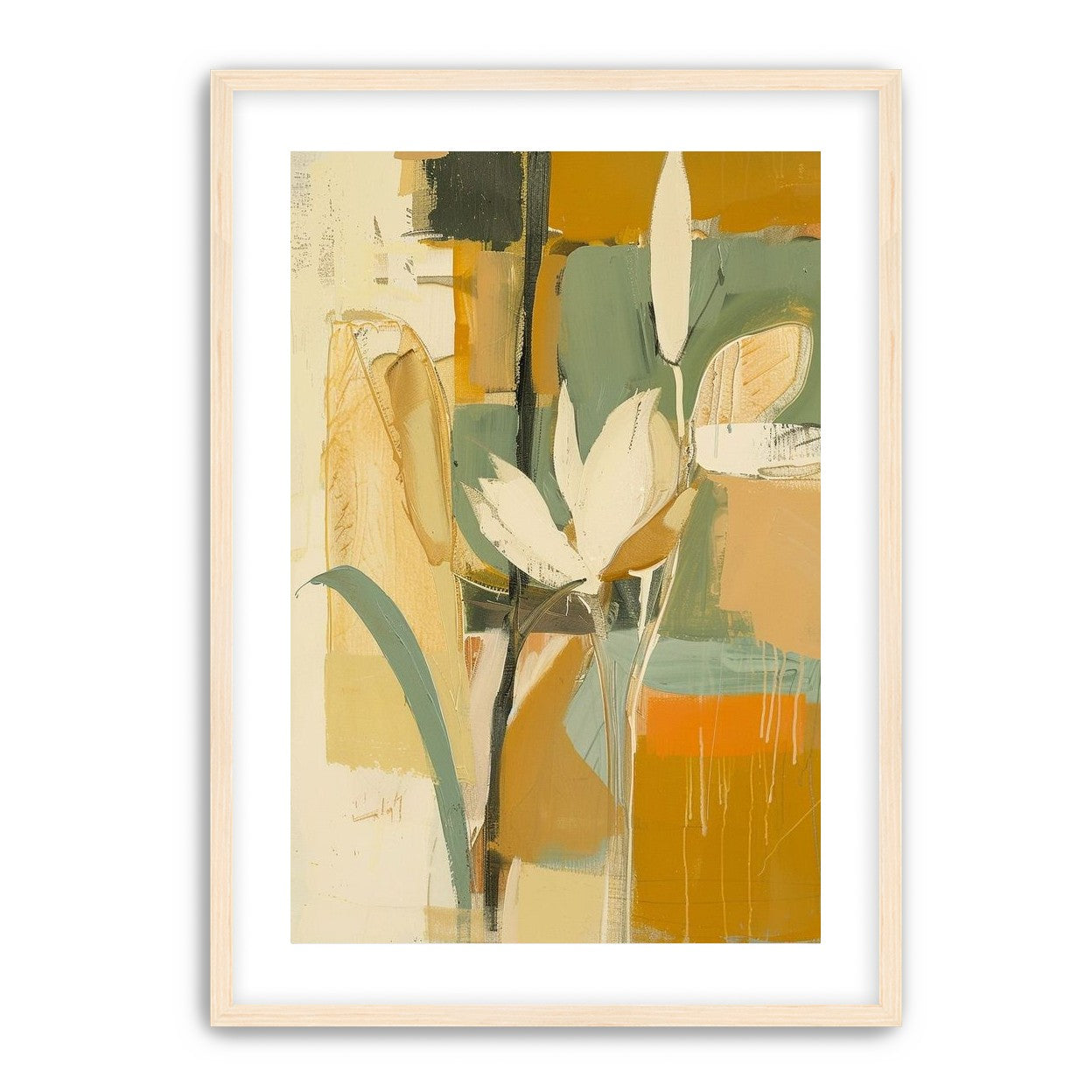 White flower in drifting ochre