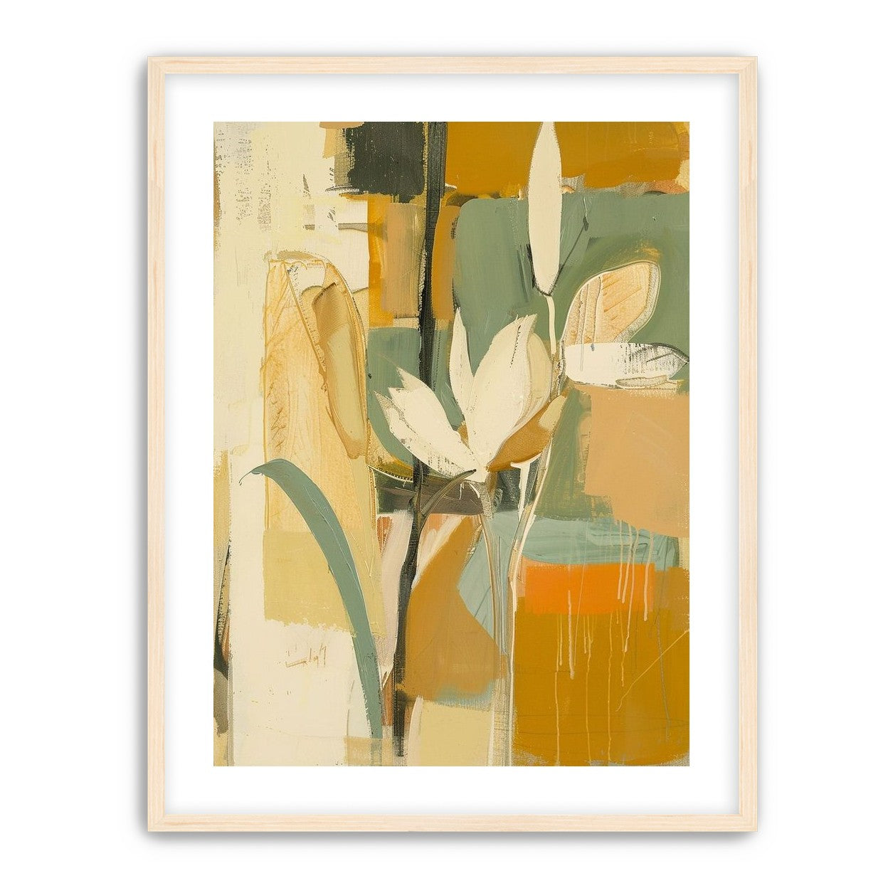 White flower in drifting ochre