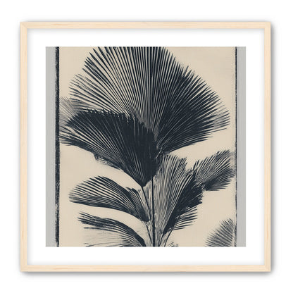 Palm fronds in black ink