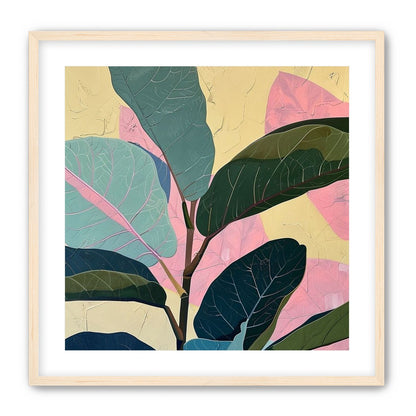 Leaves leaning into pink light