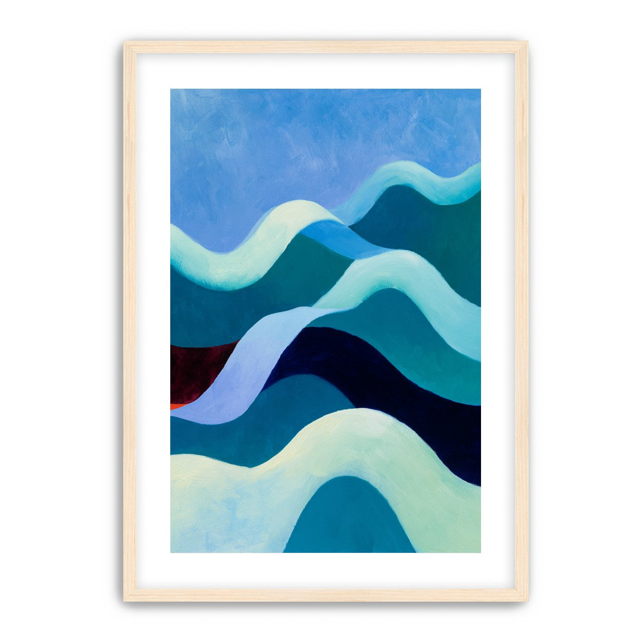 Pale bands across deep blue
