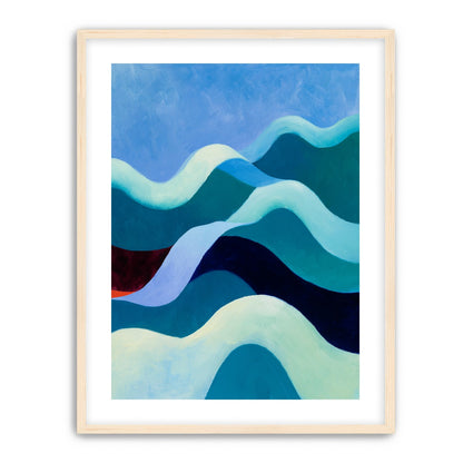 Pale bands across deep blue