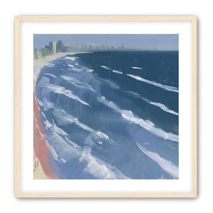 White surf on blue water