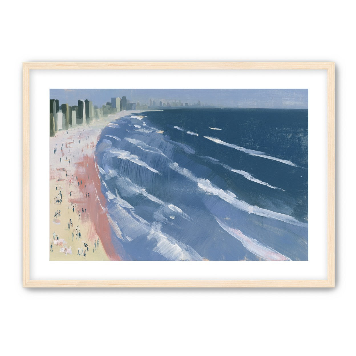 White surf on blue water