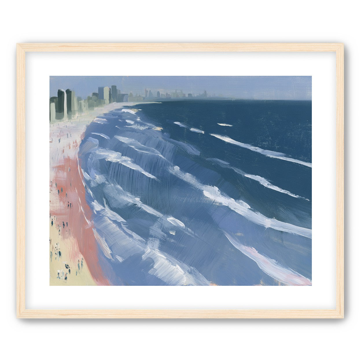 White surf on blue water