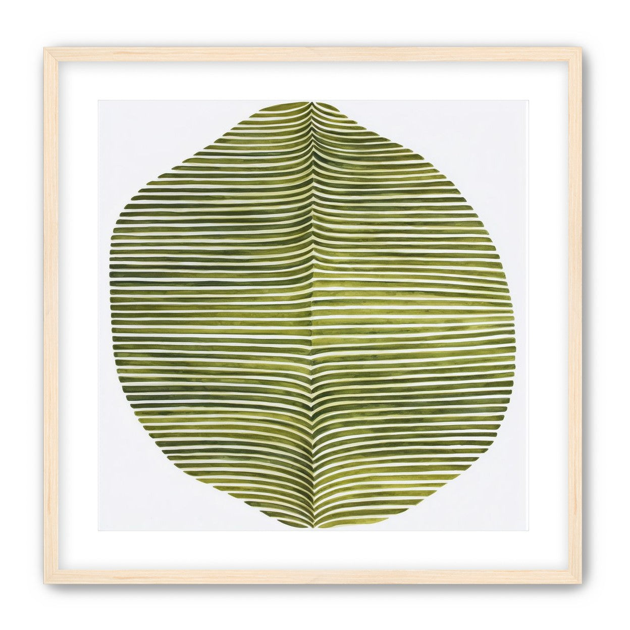 Dark green stripes crease inward