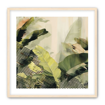 Green leaves over black stripes