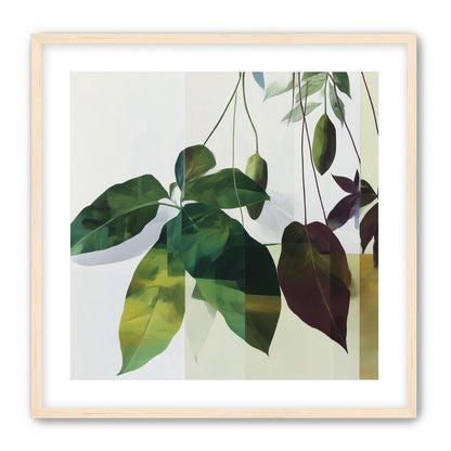 Leaves crossing the pale grid