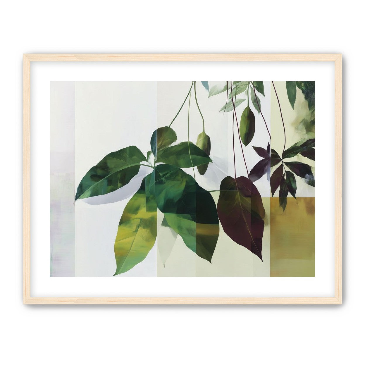 Leaves crossing the pale grid