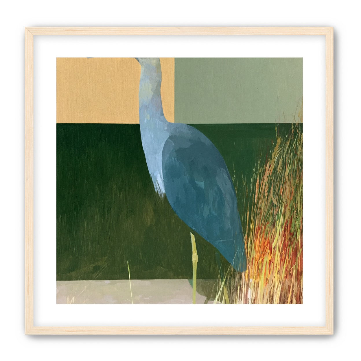 A heron beside the reeds