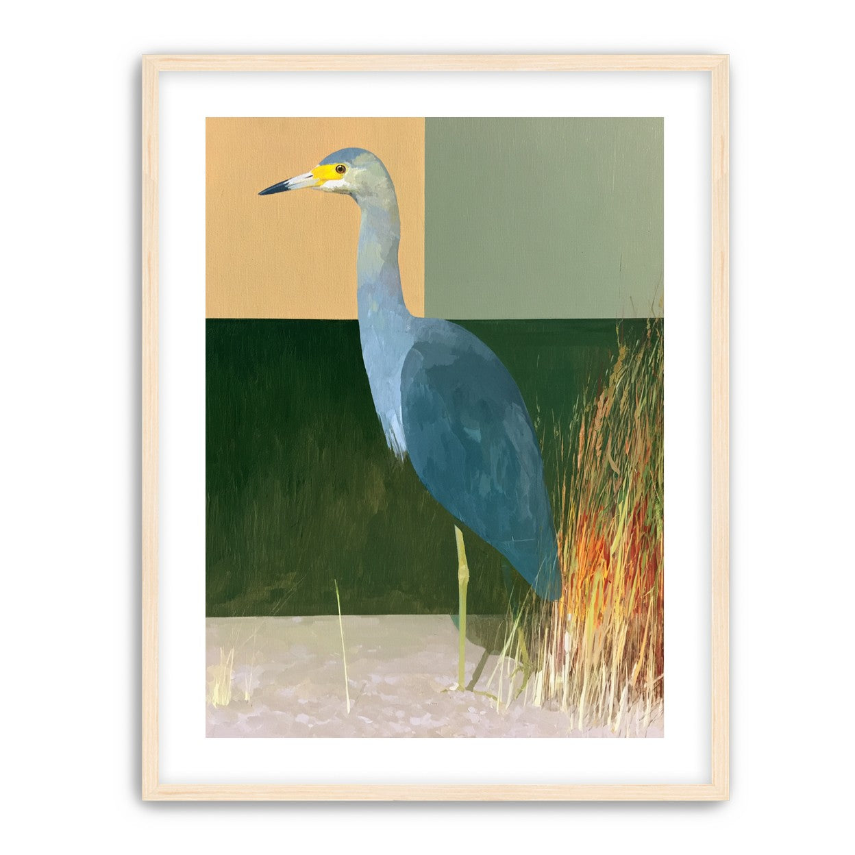 A heron beside the reeds