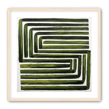 Green maze on white