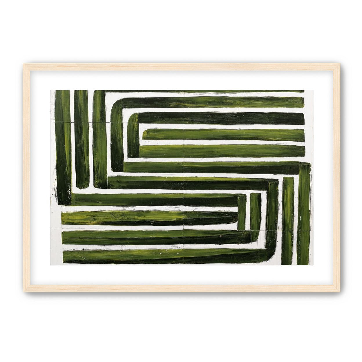 Green maze on white