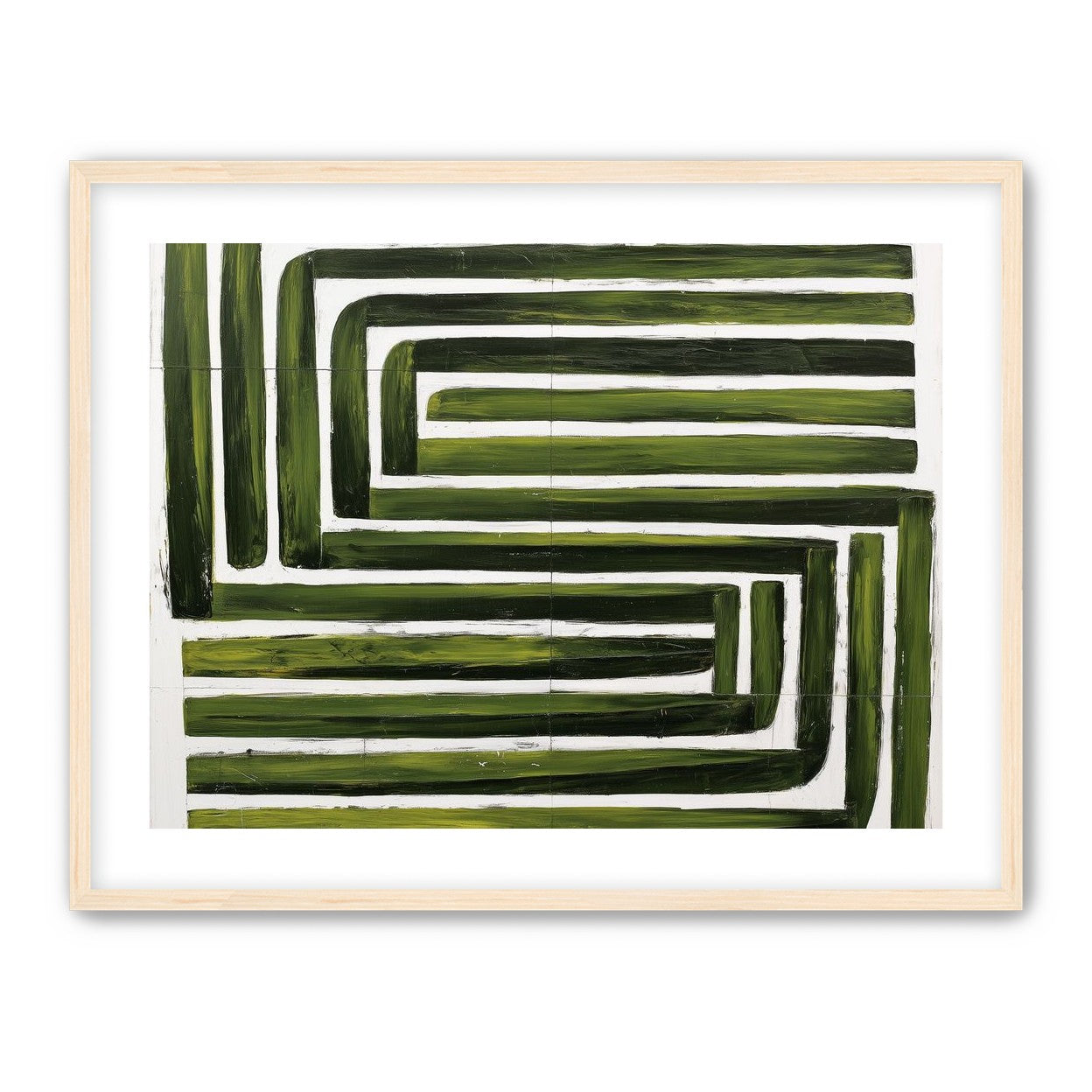 Green maze on white