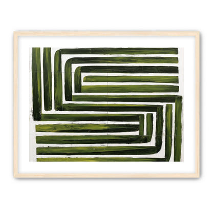 Green maze on white