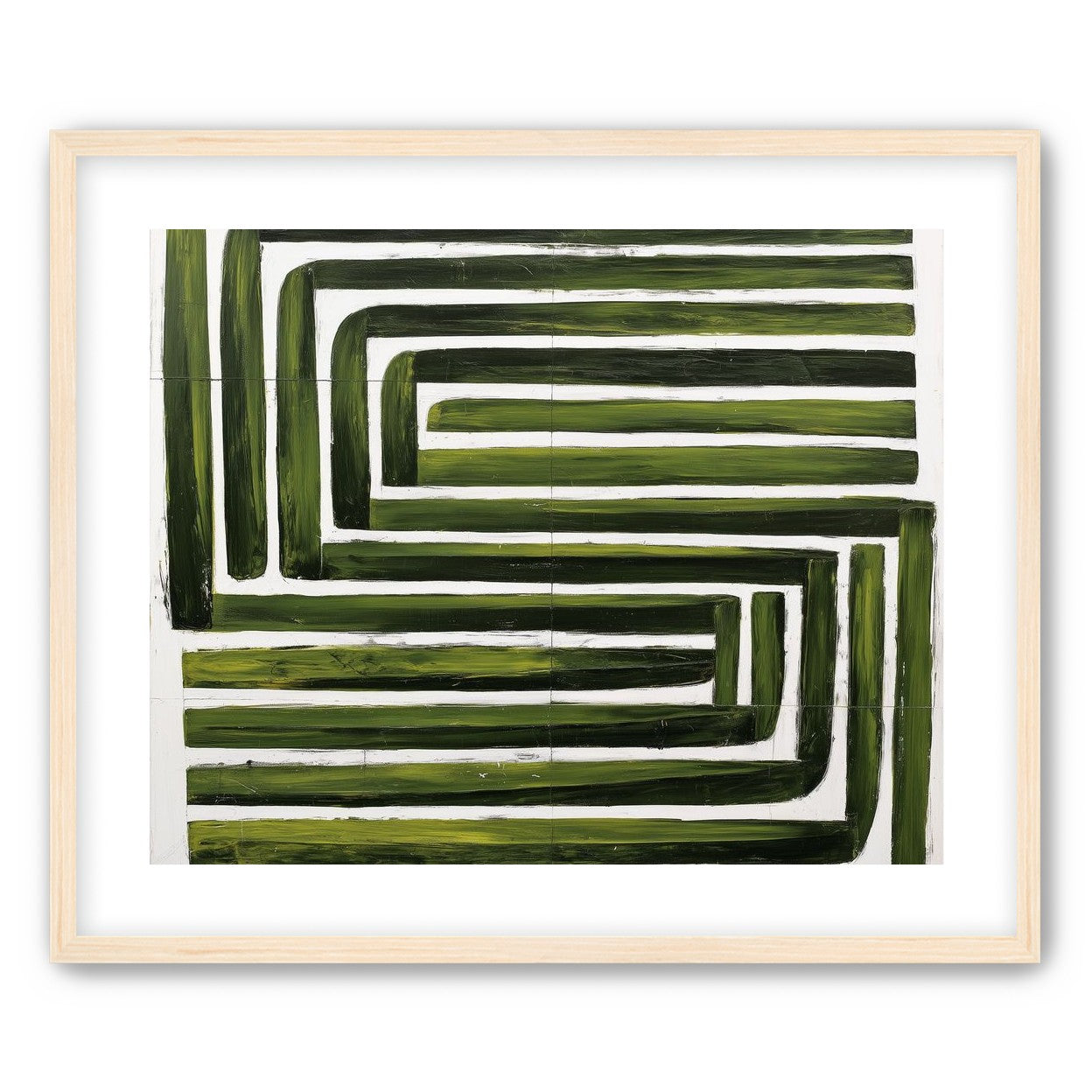 Green maze on white