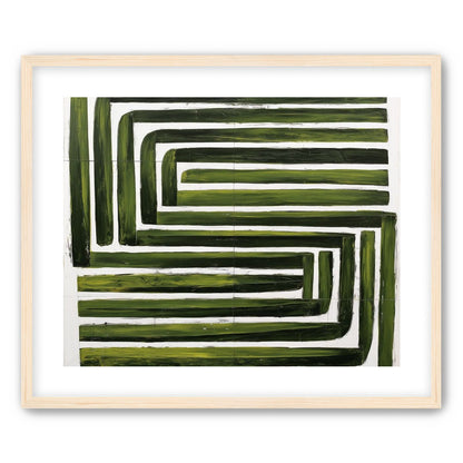 Green maze on white