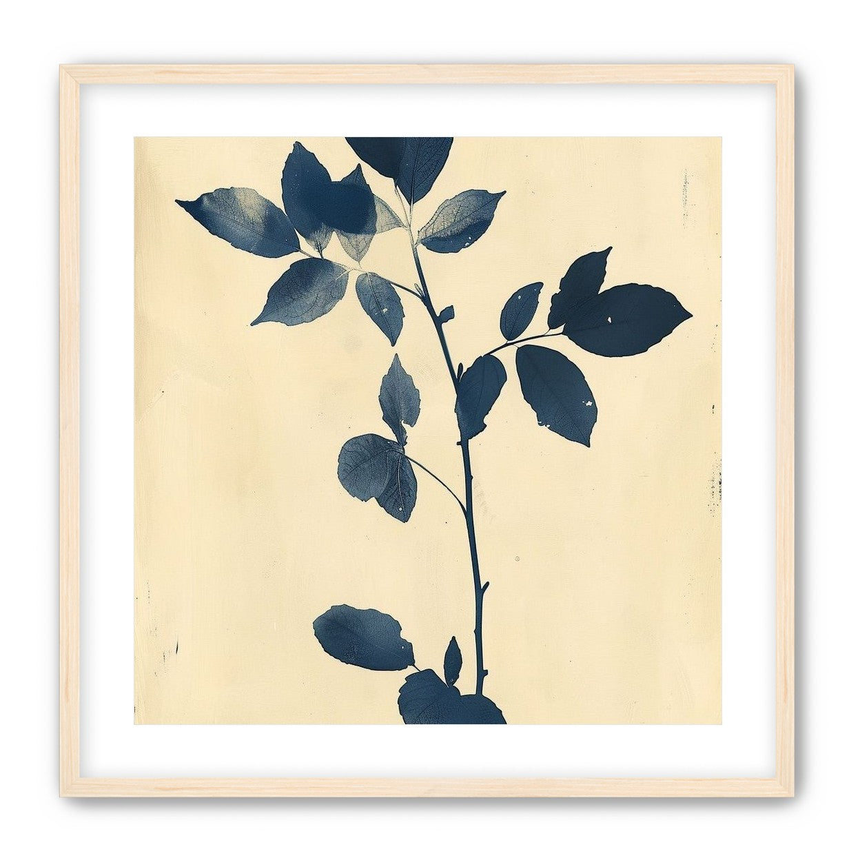 Blue leaves on cream air