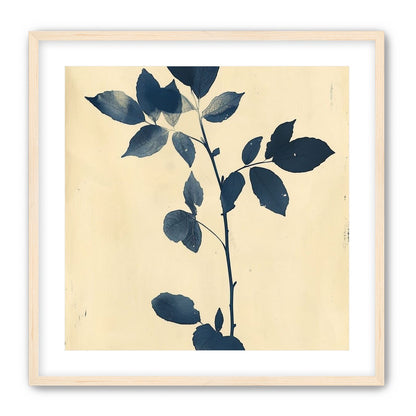 Blue leaves on cream air