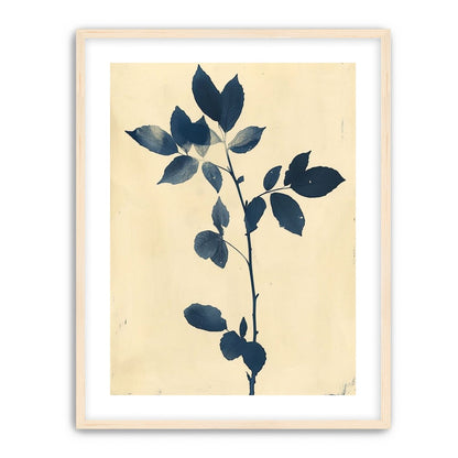 Blue leaves on cream air