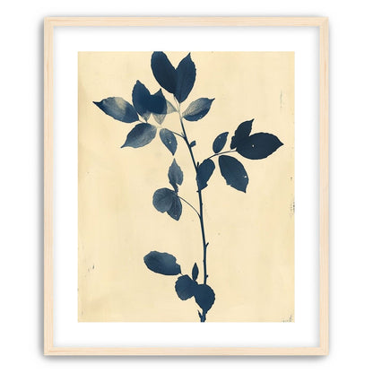 Blue leaves on cream air