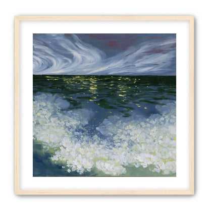 Foam and starlight at sea