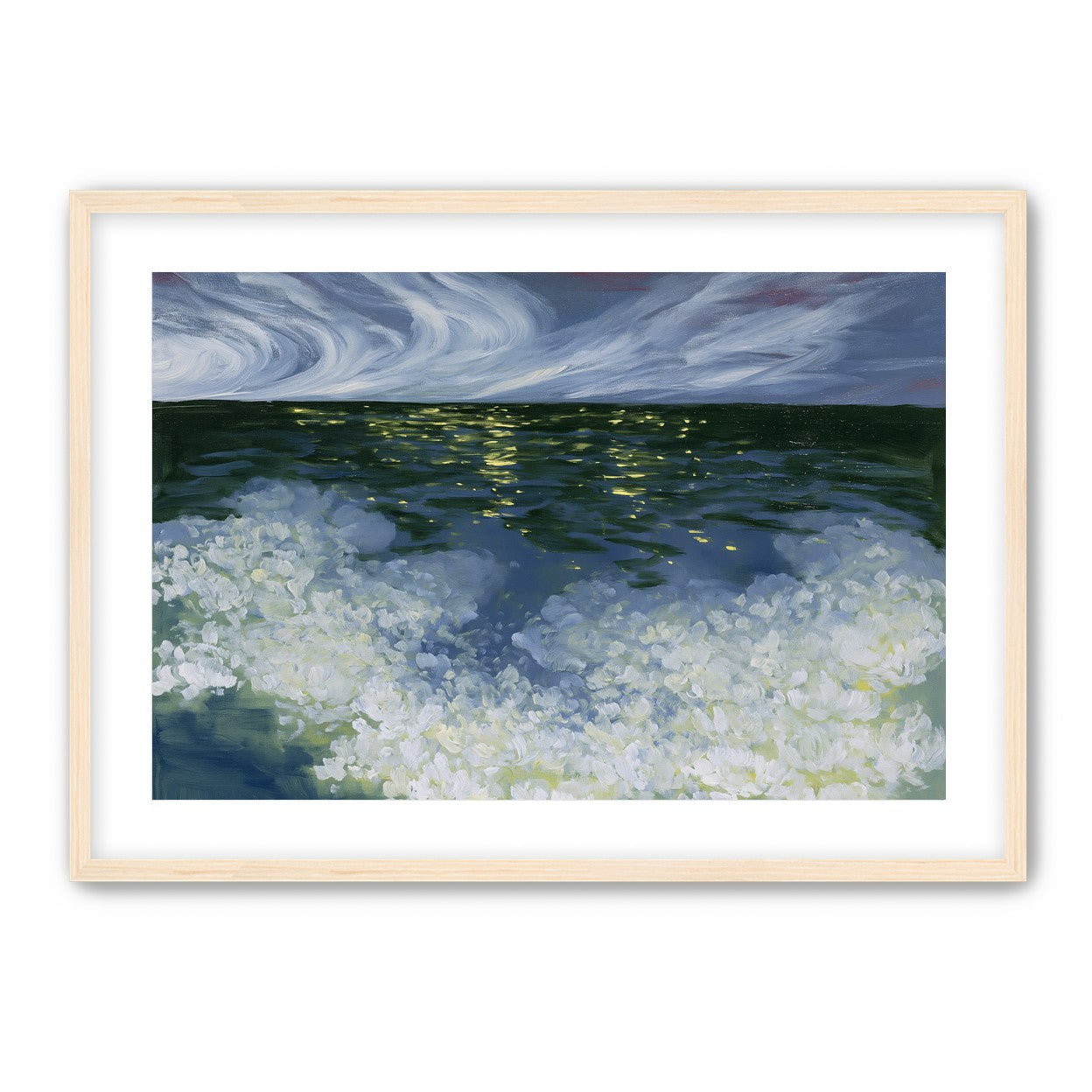 Foam and starlight at sea
