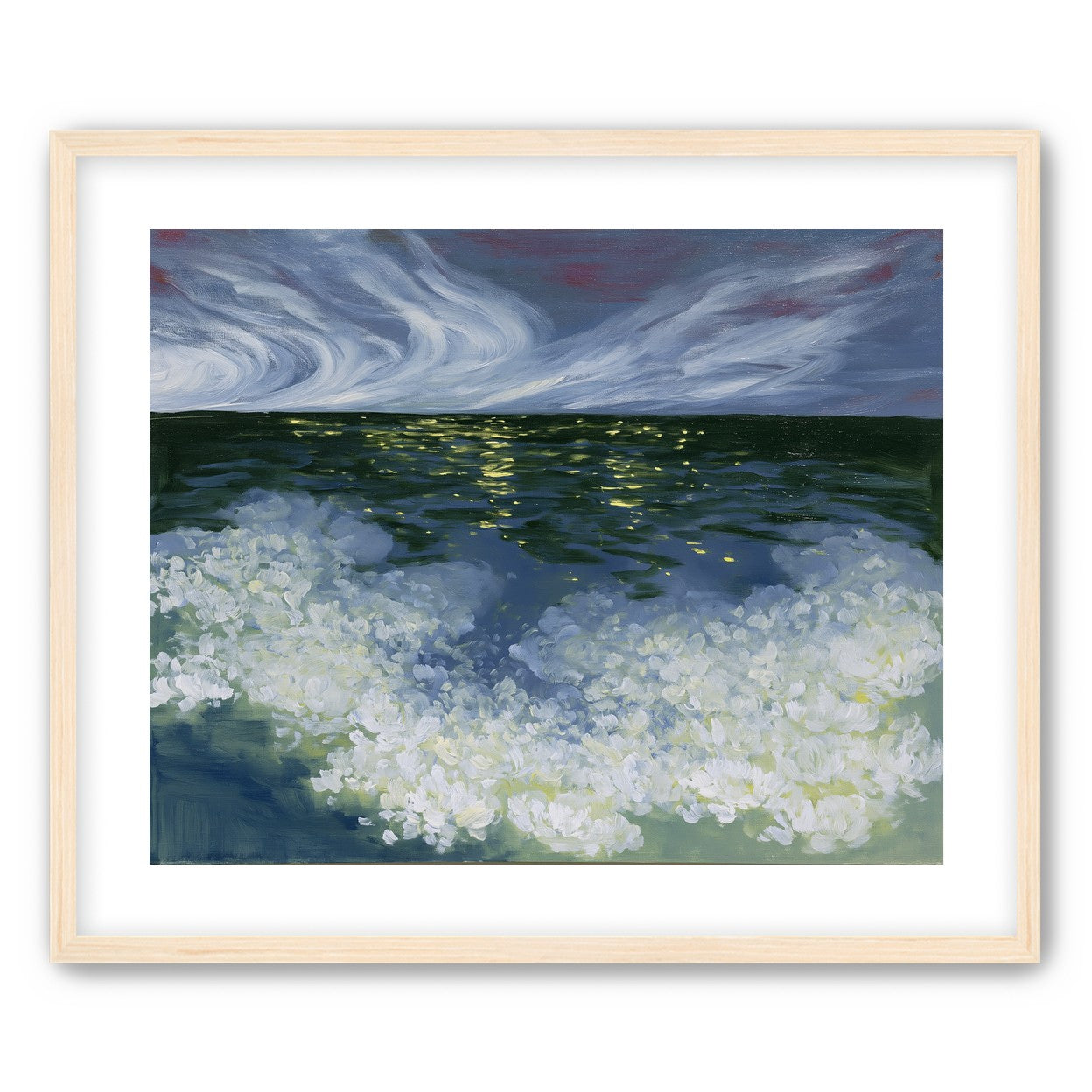 Foam and starlight at sea