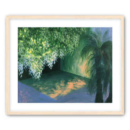 Yellow light on green pond