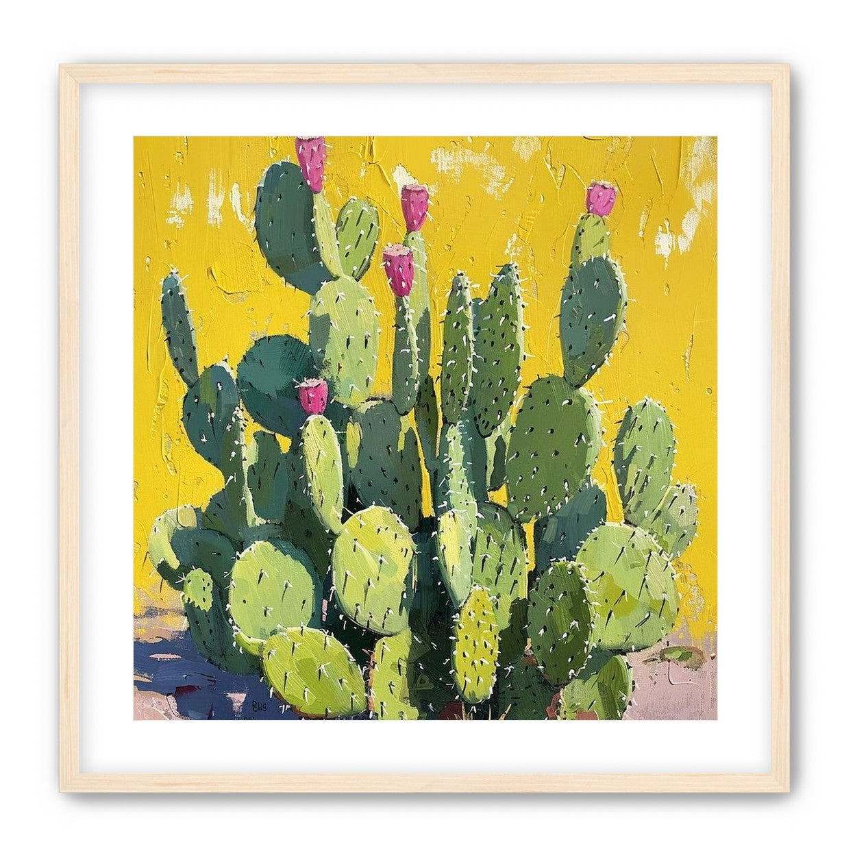 Pink blooms in yellow heat