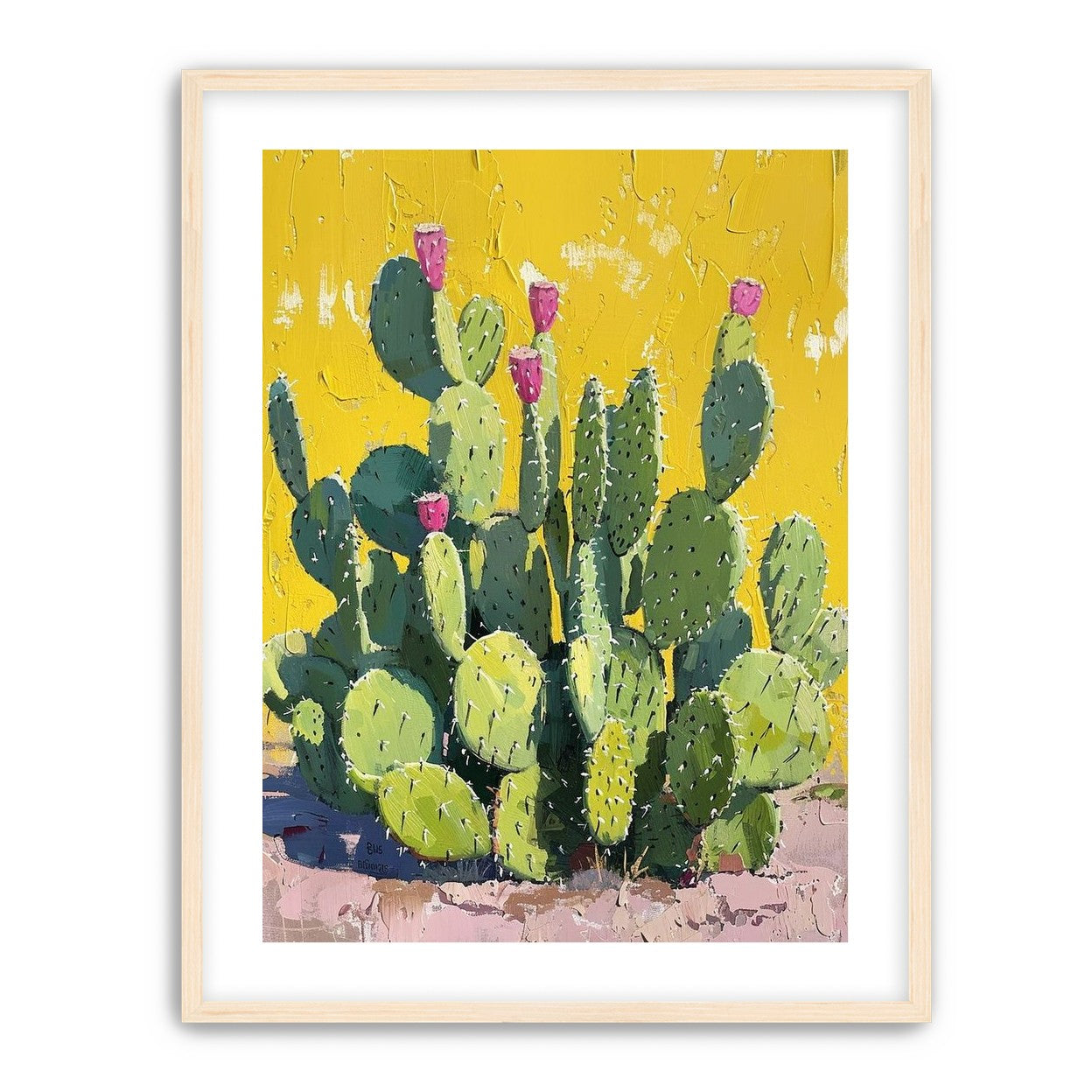 Pink blooms in yellow heat
