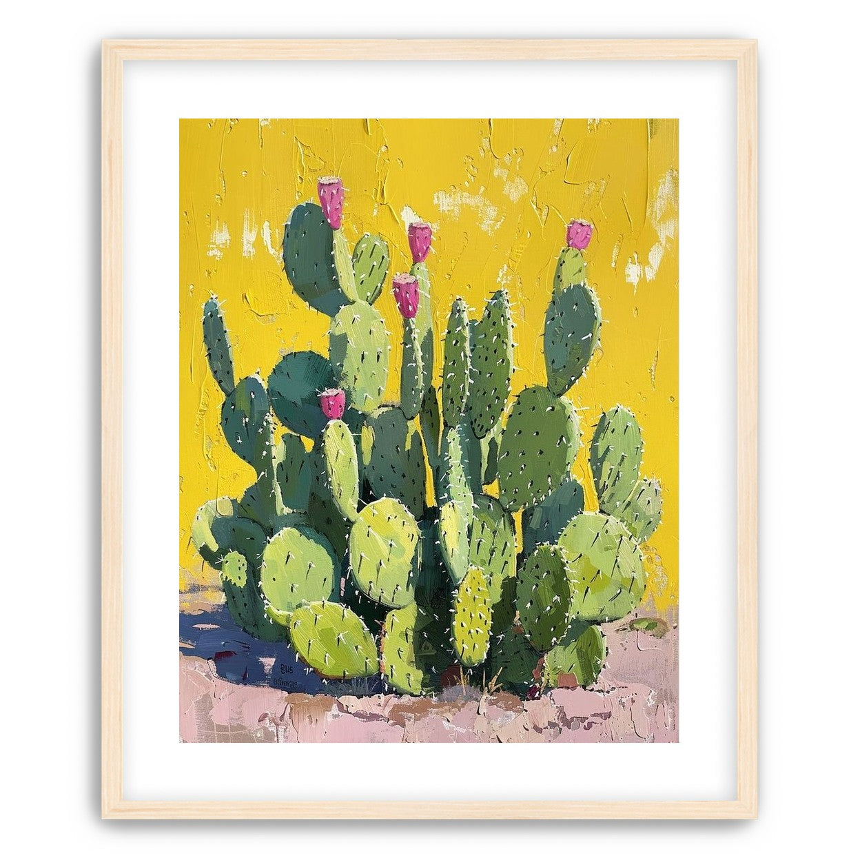 Pink blooms in yellow heat