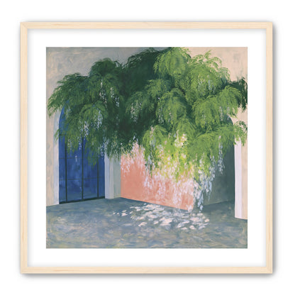 Blossoms over the blue door