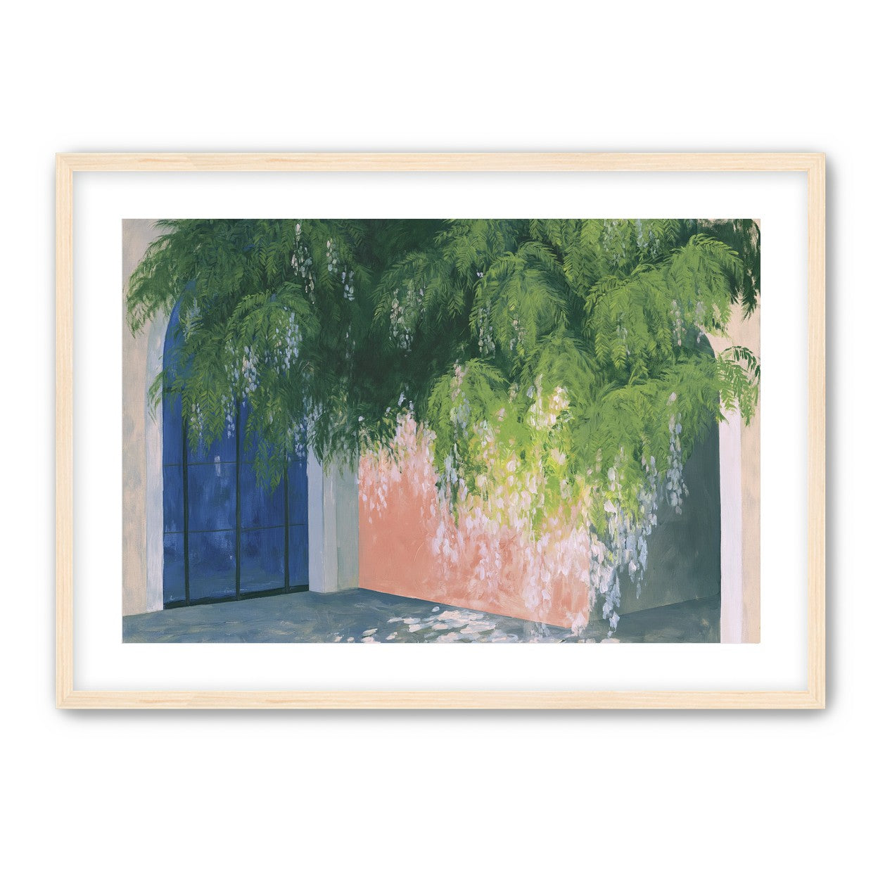 Blossoms over the blue door