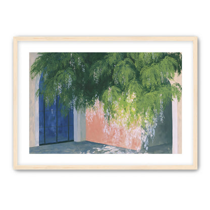 Blossoms over the blue door