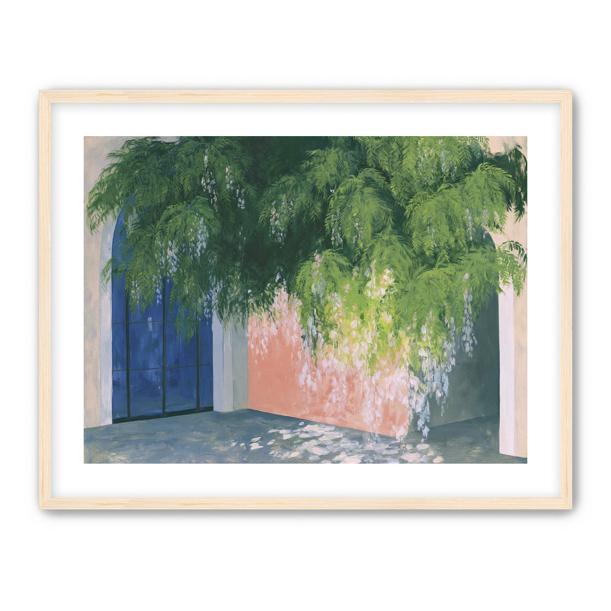 Blossoms over the blue door
