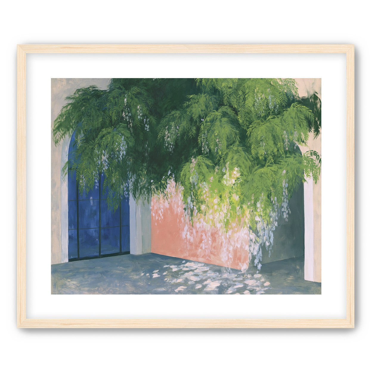 Blossoms over the blue door