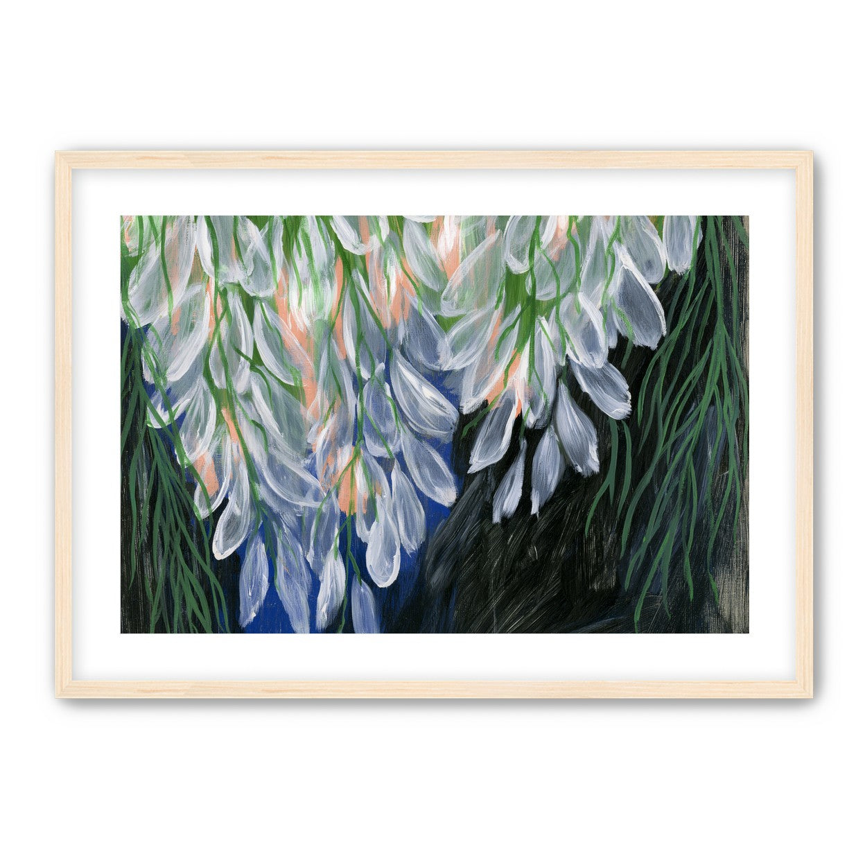 White petals over deep green