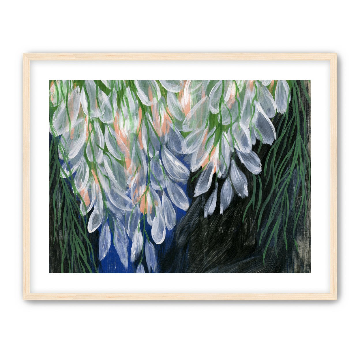 White petals over deep green